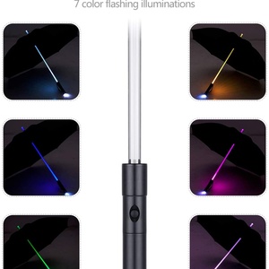 Paraguas LED Recto de Apertura Manual de 23 Pulgadas con Linterna, Impermeable, Todo en Uno, 7 Colores Cambiantes, Diseño Moderno, Regalo Empresarial - Product Image 4