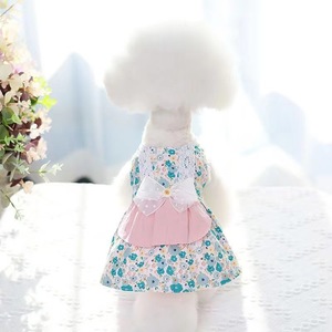 Summer Floral Dress For Pets Small Dog Teddy <b>Bear</b> <b>Cute</b> Polyester Skirt All Seasons New Style - Product Image 1