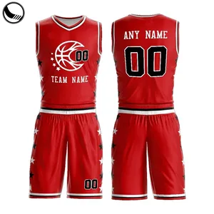 定制篮球球衣统一设计红色