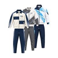 Survêtement de football pour homme en nylon avec fermeture éclair intégrale, veste à manches longues et pantalon assorti pour l'échauffement de football et les achats en gros