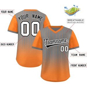 Maillot de baseball personnalisé à col en V, impression par sublimation, t-shirt de sport unisexe anti-humidité, nom et numéro personnalisés, coupe classique - Product Image 2