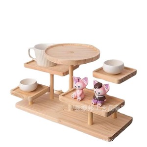 Wooden Multi Layer Storage Rack 3 Floors Desktop Jewelry Cosmetics Display Organizer Solid Wood - Product Image 5