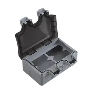 Caja de enchufe inteligente para exteriores, impermeable, con interruptor de alimentación conmutada, cubierta de enchufe doble, IP66