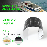 Panel Solar Alecter de 200W, Ecológico, Flexible, Monocristalino, de Silicio, con 23% de Alta Eficiencia, 24V, Marco de Aleación de Aluminio Anodizado