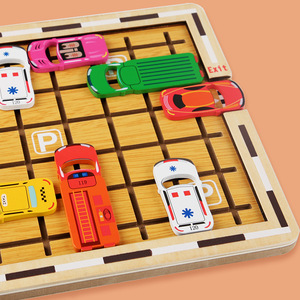 Rompecabezas de estacionamiento de automóviles de <span class=keywords><strong>madera</strong></span> para niños, juguete educativo para entrenar el pensamiento lógico matemático y el rompecabezas - Product Image 6