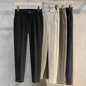 <span class=keywords><strong>Pantalon</strong></span> d'hiver pour homme, coupe droite, taille élastique, épais et ajusté, idéal pour les affaires - Product Image 4