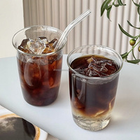 Mug à café en verre borosilicate résistant à la chaleur, fait main, avec logo personnalisé, 350 ml/420 ml, compatible lave-vaisselle et micro-ondes, pour café glacé