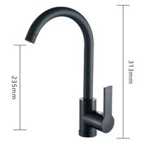 Robinet de cuisine et de salle de bain classique en acier inoxydable 304 Bec rotatif à 360 degrés Robinet d'évier chaud et froid
