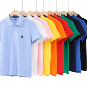 T-shirt transfrontalier pour femme, à manches courtes, cinq boutons, avec logo cheval brodé - Product Image 1