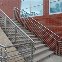 Rampe à barres horizontales au design simple, balustrade en métal noir pour escalier