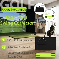 Kit Correcteur de Swing de Golf Direct Usine avec Bâton Pliant en 5 Sections, Entraîneur de Swing de Golf en Métal Robuste, Aide à l'Entraînement de Golf Multi-Scènes
