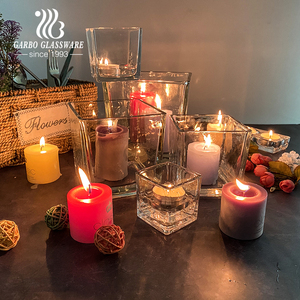 Las mejores ventas, artículos para el hogar, jarrones de cristal de forma cuadrada de 4 ", portavelas, paquete de 6 cubos transparentes, centro de mesa, portavelas de cristal - Product Image 3