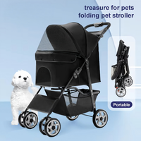 Poussette pour chien de grande taille, légère, pliable, détachable, best-seller, design luxueux, nouvelle conception, 4 roues, poussée manuelle, pas cher
