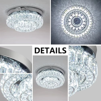 Lustre en cristal de 11,8 pouces, luminaire de plafond à montage encastré à 2 niveaux, LED pour couloir, chambre à coucher