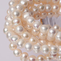Fil de perles naturelles en eau douce, faible quantité minimale de commande, longueur de 16 pouces, 7-8mm, AA pomme de terre, lustre