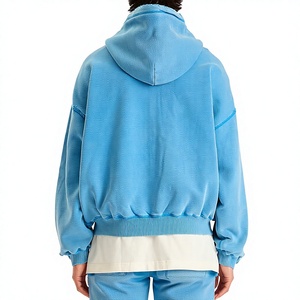 Wholesale Heavyweight Cotton <b>Zip</b> Up Hoodie Puff Print Custom Logo Men's Streetwear Factory Direct - Product Image 3