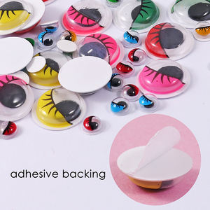 Foska divertido colorido parpadeante 5-12 MM artesanía DIY muñeca Juguete plástico redondo brillo pegajoso meneo ojos con pestañas - Product Image 2