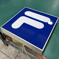 Boîte lumineuse publicitaire LED personnalisée, enseignes lumineuses, boîtier métallique, façade en acrylique, signalétique avec logo pour la devanture de magasin, décoration commerciale