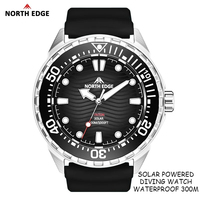 NORTH EDGE TRITON Jam Tangan Kuarsa Tenaga Surya Terbaru Jam Tangan Selam Pria Tahan Air 300M Relojes Para Hombres Jam