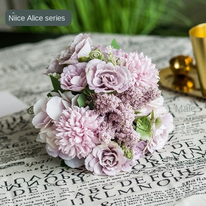 Bouquets <span class=keywords><strong>de</strong></span> fleurs artificielles roses pour mariage, accessoires <span class=keywords><strong>de</strong></span> photographie <span class=keywords><strong>de</strong></span> mariage, décorations florales artificielles pour écriture manuscrite - Product Image 4