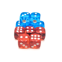 Dés de jeu de société personnalisés en acrylique transparent de 16 mm, D6, coins carrés, points PIP multicolores, pour l'école, la famille et l'éducation ludique