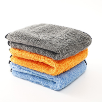 Certification GRS, chiffon de nettoyage de voiture bleu et épais et outil de nettoyage de voiture, tissu en microfibre pour le nettoyage