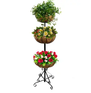 Plant Flower Pot Stand Indoor mit Coconut Coir Mat Blumen regal für Hochzeit Garten dekoration