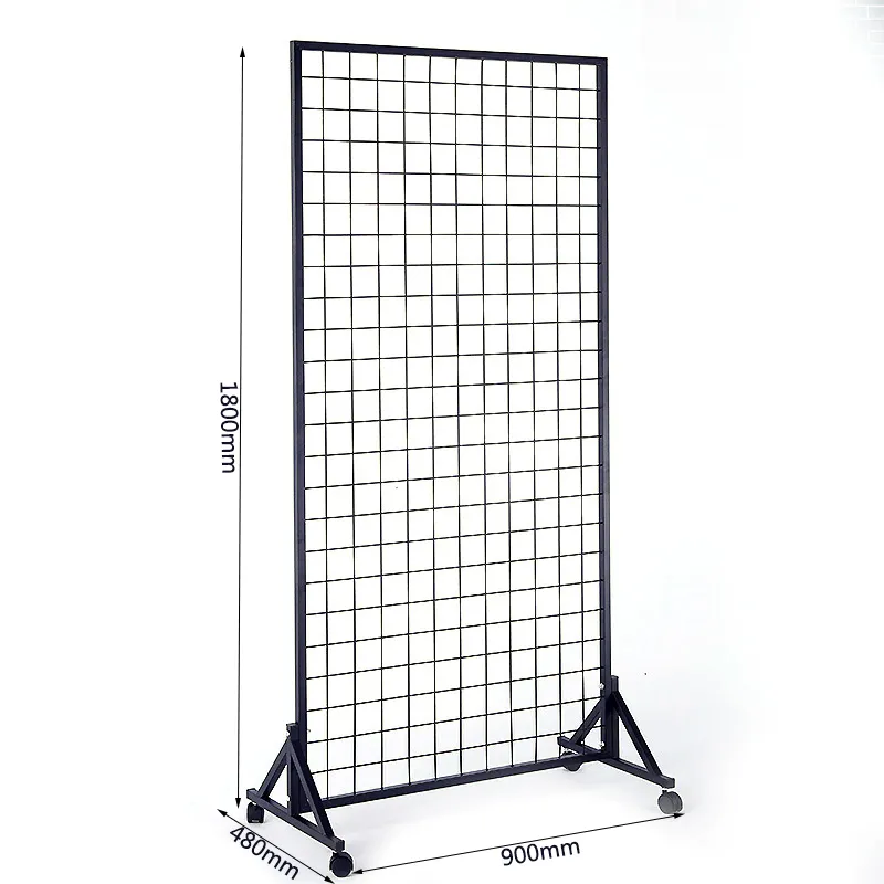 Grosir Rak Display Logam Kait Kawat Mesh Lantai untuk Supermarket Grid Panel Rak Display Kawat Logam