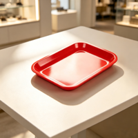 Plateau à rouler compact et portable en fer blanc écologique et recyclable, couleur rouge vin, haut de gamme, personnalisable, idéal pour les déplacements
