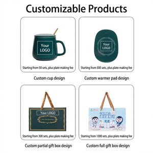 USB Portátil OEM 55 ℃   Calentador de Tazas Eléctrico de Cerámica con Tapa y Cuchara, Caja de Regalo, Logotipo Personalizado, <span class=keywords><strong>Regalos</strong></span> Promocionales - Product Image 4