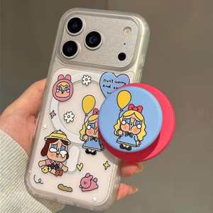 Support magnétique pour téléphone en forme de ballon Bébé pleureur, design de support de dessin animé, compatible avec iPhone 17 Pro Max, transparent, best-seller - Product Image 1