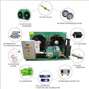 ชุดควบแน่นคอมเพรสเซอร์แอร์ระบายความร้อนด้วยอากาศ10HP เยอรมัน6HP 5HP 3HP ใช้สำหรับระบบทำความเย็น R290ทำความเย็น/380V - Product Image 2
