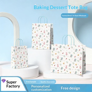 <span class=keywords><strong>Sac</strong></span> cadeau personnalisable en papier kraft biodégradable pour emballage alimentaire, gâteaux, desserts, plats à emporter, pâtisseries, avec logo imprimé - Product Image 4