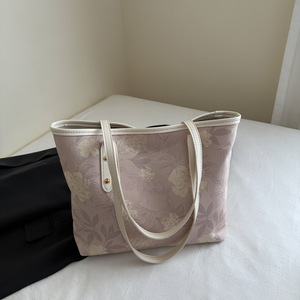 Новая женская сумка в китайском стиле с цветочным принтом, модная сумка-тоут большой вместимости на одно плечо для женщин - Product Image 1