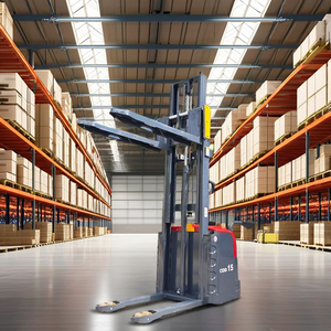 Умный электрический вилочный погрузчик на 1 тонну с боковым подъемником вил, малым толкателем для столиков и балансировочным навесным оборудованием - Product Image 4