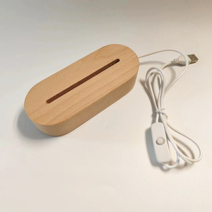 Base De Madeira Oval 7 Cores Mudar Cabo Usb para Personalizado Levitating Banco Acrílico Lâmpada Luz Presente - Product Image 6