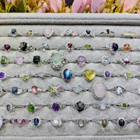 Bague en pierres précieuses de guérison très prisée : péridot, grenat, opale, améthyste, citrine, labradorite – Idéale pour un cadeau