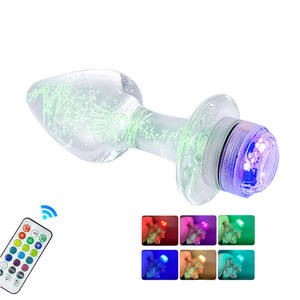 Glazen Anale Plug Afstandsbediening Verkleuring <span class=keywords><strong>Led</strong></span> Licht Massager Lichtgevende Glazen Dildo Met Verlichting Voor Mannen Vrouwen - Product Image 1