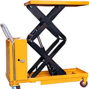 รถยกไฮดรอลิกไฟฟ้า แพลตฟอร์ม 1080 มม. รถเข็นซ่อมแซมคลังสินค้า พร้อมรีโมทคอนโทรล ล้อโพลียูรีเทน - Product Image 4