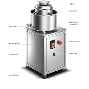 Mélangeur de viande électrique automatique en acier inoxydable pour la préparation de boulettes de viande, de pâtes à base de bœuf, de porc, de poisson et de crevettes - Product Image 3