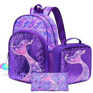 Sac à roulettes pour femme Design sac à dos scolaire avec fermeture à glissière ensemble de boîte à lunch pour enfant avec motif à carreaux pour enfants bébé filles - Product Image 6