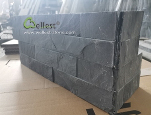 Bán Sỉ Đá Đen Tự Nhiên Hình Chữ Z Lồng Vào Nhau Gờ Xếp Chồng Lên Nhau Văn Hóa Đá Tường Panel - Product Image 5