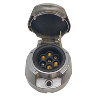 Connecteur de remorquage de barre d'attelage de prise de remorque ronde en aluminium femelle 7 broches 12V pour le camping