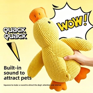 Juguete de Peluche Duradero con Sonido de Pato Amarillo para Perros, Compañero Interesante para Cachorros, Juguete Masticable Indestructible para Mascotas para Dormir - Product Image 2
