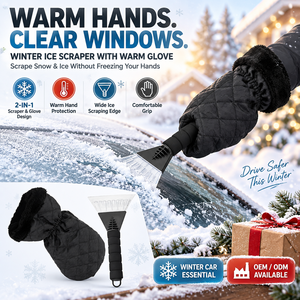 OEM Auto-<span class=keywords><strong>Eiskratzer</strong></span> mit Wasserdichtem Handschuh, Warm Gefüttert, Windschutzscheiben-Schnee- und Frostentfernungswerkzeug für den Wintergebrauch, Auto-Schneekratzer-Bürste - Product Image 3