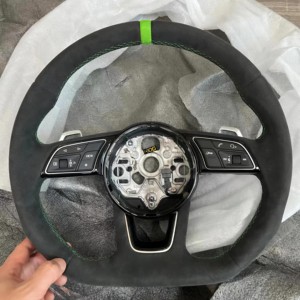 Volant sport haut de gamme en cuir véritable et fibre de carbone, nouveau style Pro pour <span class=keywords><strong>AUDI</strong></span> RS7 RS3 RS4 RS5 <span class=keywords><strong>RS6</strong></span> S8 Q3 Q5 A4 A5 - Product Image 4