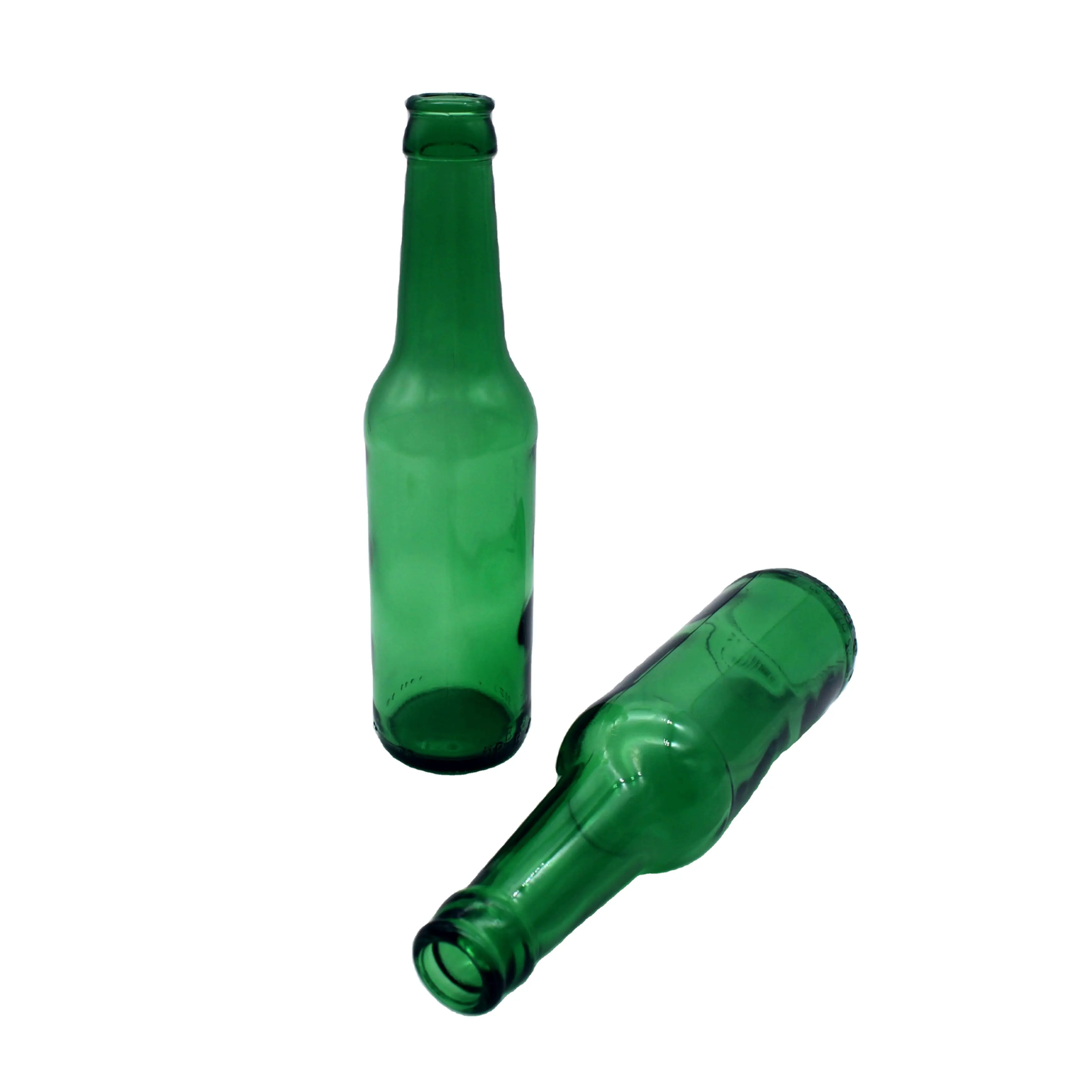 Botella de cerveza de 285ml, botella de vidrio de color verde ámbar personalizado