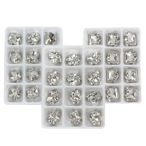 Accessoires de nail art coréens : Plateau sans fond à 12 compartiments pour <span class=keywords><strong>strass</strong></span> en verre cristal à angle droit, très vendus à l'international - Product Image 5