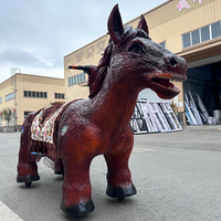 Cheval et dinosaure animatroniques électriques télécommandés pour l'extérieur et l'intérieur, à chevaucher sur scooter, pour centres commerciaux et parcs d'attractions