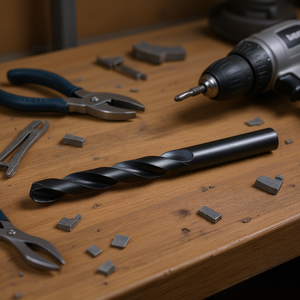 Foret hélicoïdal HSS 0,8 mm, longueur 30 mm, série courte, revêtement noir pour métal, bois, plastique - Product Image 3